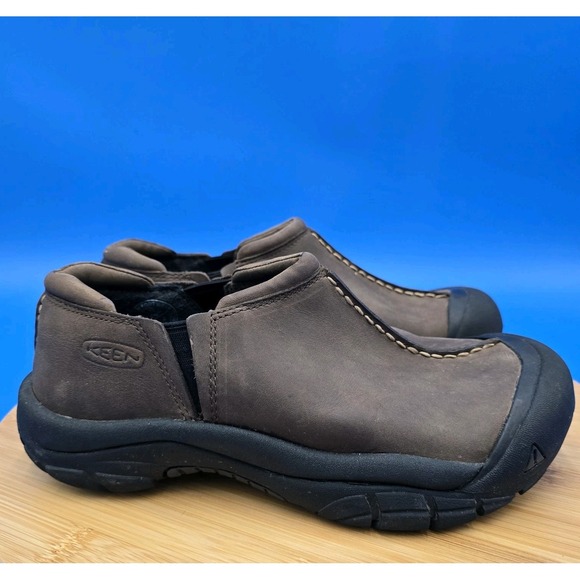 Keen Brown Leather Hiking  Slip-On Shoes Womens 7.5 EUC‎ Trail - Picture 1 of 11